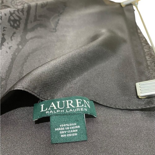 Lauren Ralph Lauren schwarzer Paisley Schal 100% Seide - Bild 6 von 6