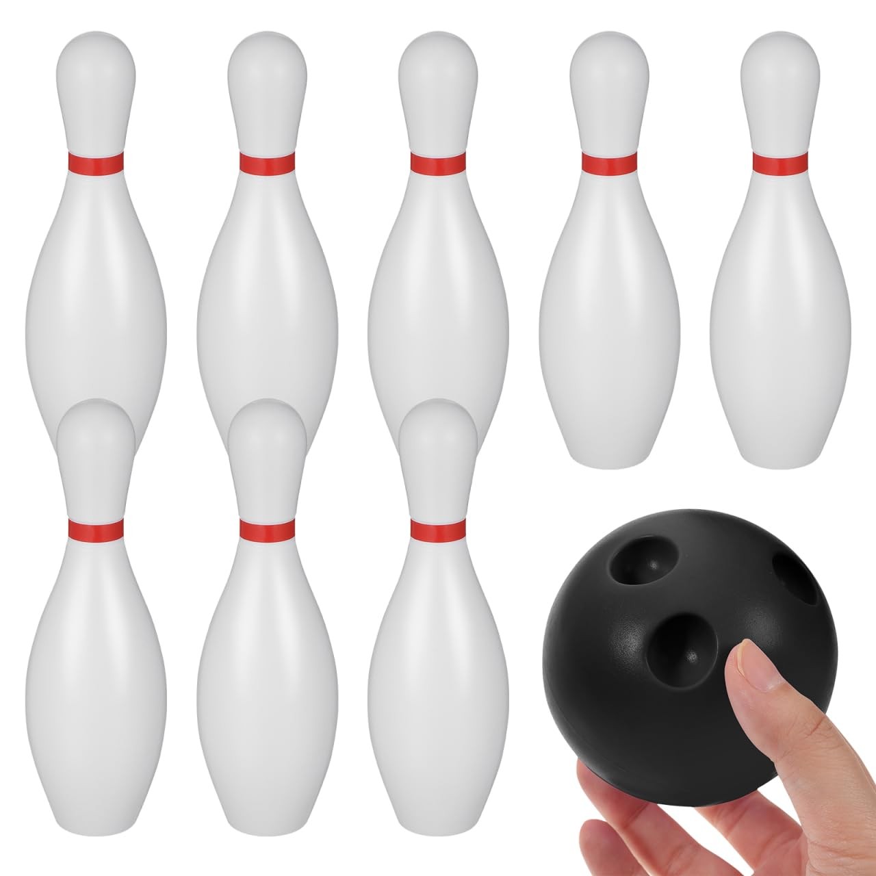 Kids Bowling Set with 10 Plastic Pins & 2 Balls, Indoor Outd