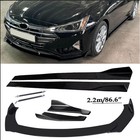 Front Bumper Lip Spoiler Splitter 86.6" Side Skirt Body Kit For Hyundai Elantra