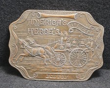 WA07173 VINTAGE 1970s AMERICA'S HEROE'S FIRE DEPT - BOSTON BELT BUCKLE