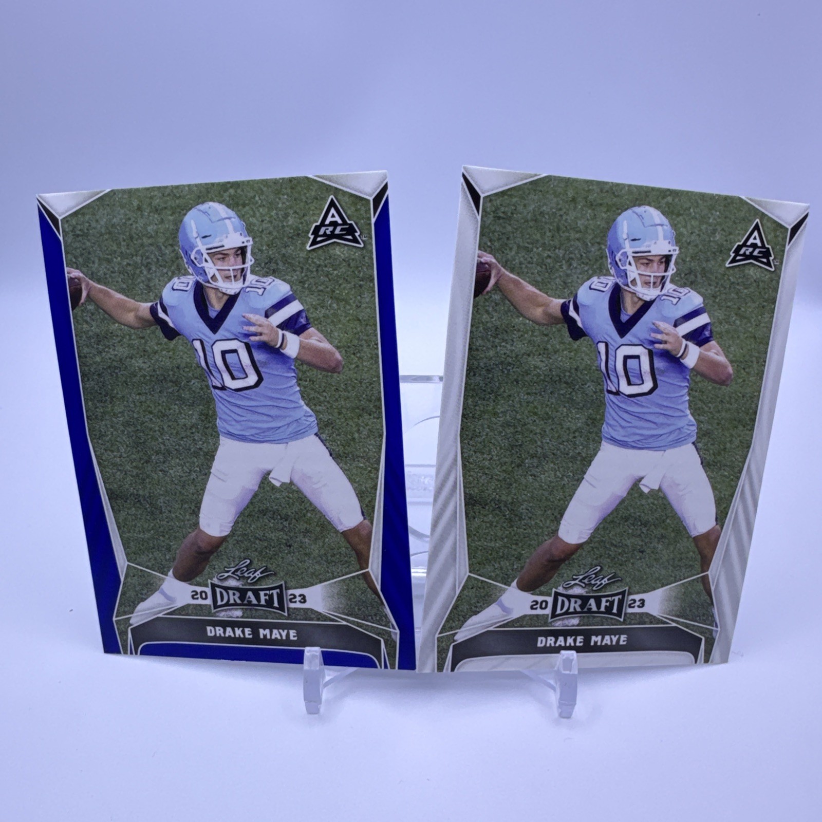 2023 Leaf Draft - Drake Maye #34 Blue (RC) (2cards)