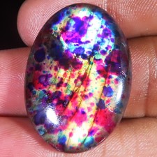 52.35 CT 23x33x7 mm Ultra Rare Multi Fire Labradorite Oval Cabochon Top Gemstone