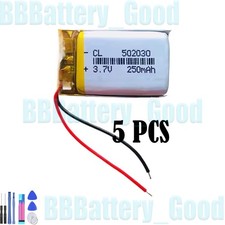 5x 3.7V 250mAh Rechargeable Lipo Battery 502030 For Smart Watch GPS Mp3