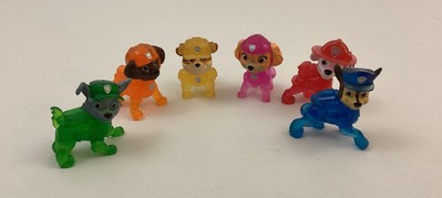Paw Patrol Mini Neon Figures Lot Of 6 With Skye Rocky Rubble Chase Zuma Marshall