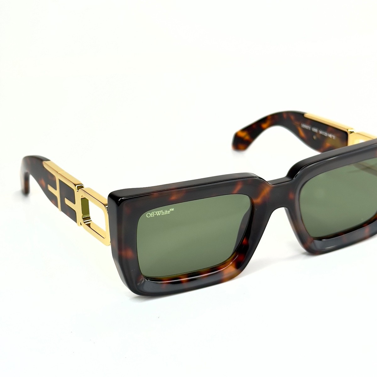 OFF-WHITE 073 OERI073 Brown Green Unisex BOSTON Square Bold  display picture 1
