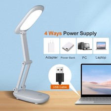 Rechargeable LED Desk Lamp Portable Foldable Small Table Light 3 Brightness Touc