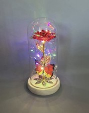 Galaxy Colorful Rose Crystal Artificial Flower Rainbow Night Light Gift For Her