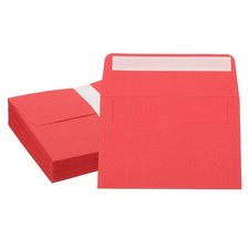 50 Pcs 6x4 Inch Invitation Envelopes Flat-Flap Greeting Card Red