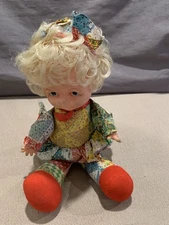 Vintage Nasco Rag Doll Shelf Sitter Cloth Body Plastic Hands And Head