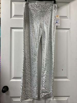 Lulu B M White And Silver Zebra Pants Upf50