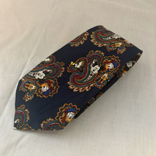 Mickey  Co. Disney Navy Paisley Necktie w/ Mickey Donald Goofy Pluto