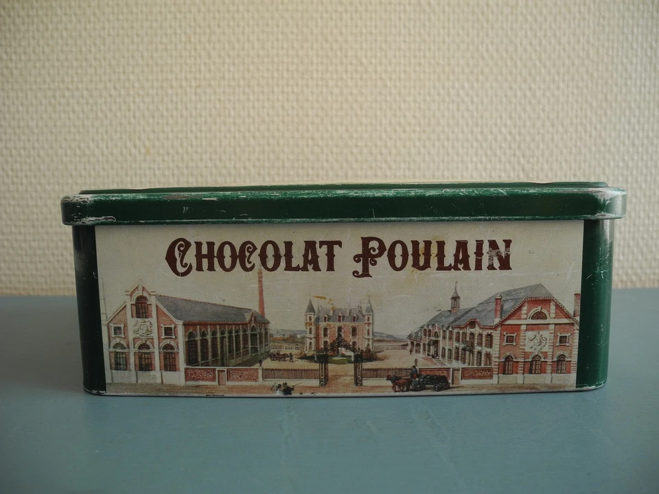 ancienne boîte Chocolat Poulain Massilly France déco vintage advertising box pub - Photo 2/4