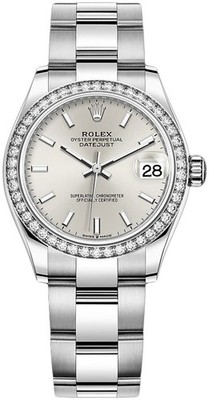 Rolex Women's Datejust 31 Steel & White Gold 278384RBR Silver, Oyster