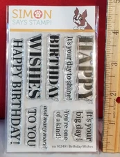 Simon Says Stamp -Birthday Wishes #SSS102491 -3x4 Clear Stamp Set- 2021 - unused