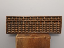 Antique Japanese Wood Soroban 15 Rod Abacus w/Japanese Maker Markings Well Used