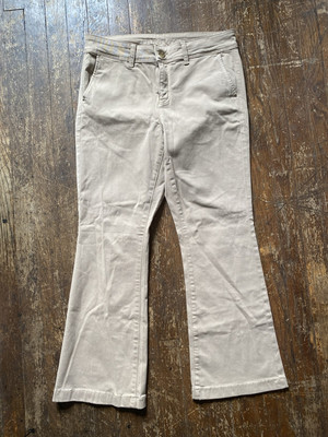 American Eagle Outfitters Tan Khaki Flare Casual Pants Size 10 Xtra Short