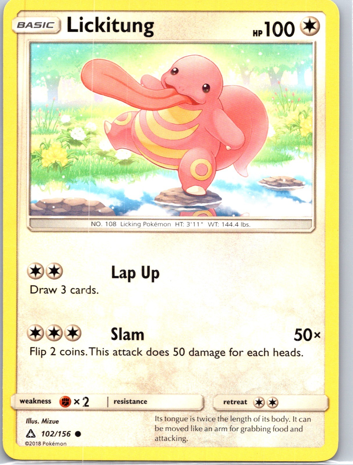 LICKITUNG 102/156 COMMON ULTRA PRISM POKEMON NEAR MINT