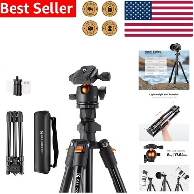 Travel Camera Tripod 64 Inch, Lightweight Aluminum, 17.6lb, 360 Head