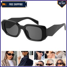Stylish Full-Frame Rectangle Sunglasses - C1 Black, Ideal for Every Occasion