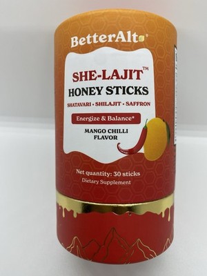 BetterAlt She-Lajit Shilajit Honey Sticks Mango Chilli 30 Sticks Exp 08/2028