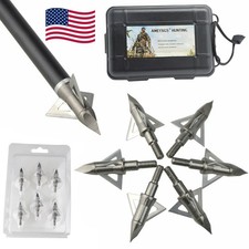 12pcs Archery 3 Blade Arrowhead 100Grain Broadhead Box Arrow Tips Bow Hunting US