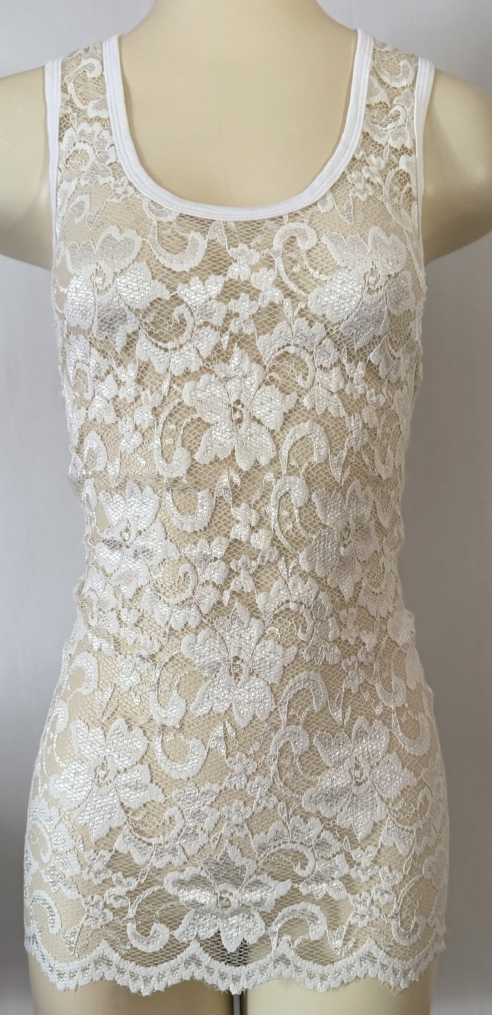 💕Buckle BKE Ivory All Lace Tunic Racerback Tank Top-Size M💕