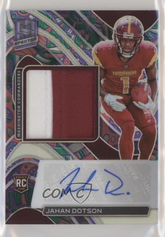 2022 Panini Spectra Rookie Psychedelic Prizm 1/5 Jahan Dotson Patch Auto 0w4i
