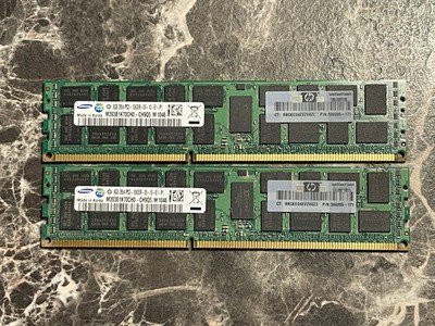 2 x Samsung 8GB DDR3 ECC 2Rx4 PC3-10600R DIMM ( M393B1K70CH0-CH9/HPE 500205-171)