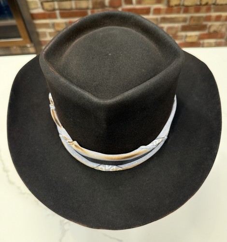 The Gunfighter. Custom Refurbished Distressed Beaver Brand 10X Hat. Sz 7 1/8 - Picture 4 of 17