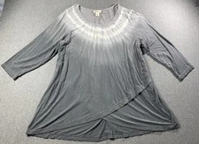 Style & Co Women Plus  Long Top 3/4 Sleeves Size 1X
