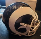 Marshall Faulk autographed full size throwback replica helmet Radke COA LA Rams