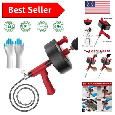 Versatile 25ft Drain Cleaning Snake   Eco-Friendly Solution for Showers & Tubs