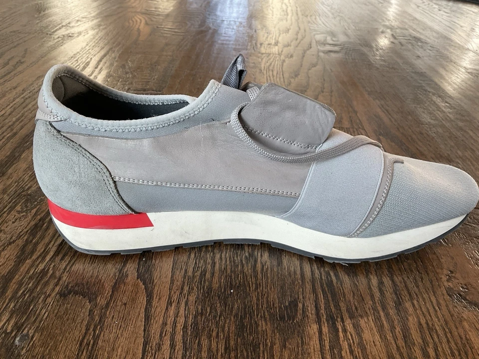 Balenciaga Race Runners Gray Red Sneakers Men EU 46 - Image 4 of 4