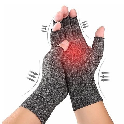 Kompressionshandschuhe gegen Arthrose Rheuma Fingerlos Therapie Handschuhe M