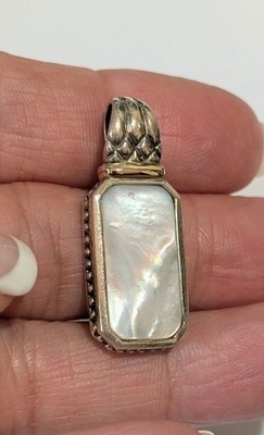 Ross Simons 14k Yellow Gold Sterling Silver Mother Of Pearl Bali 1.25'' Pendant 