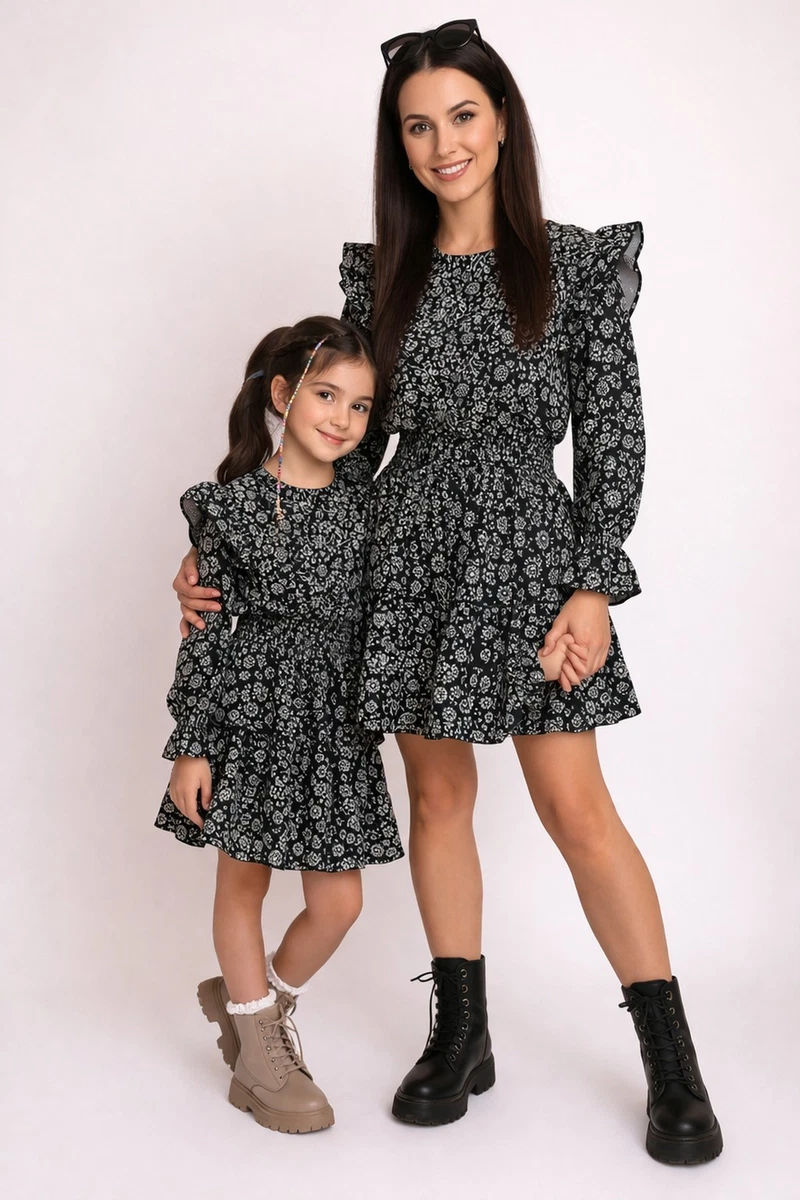 white christmas dresses Christmas Mother Daughter Dresses Mommy and Me Family Matching Outfits