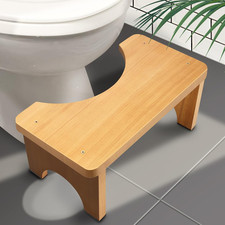 Toilet Stool Squat Adult, Wood Poop Stool for Bathroom , 7 Inch Height