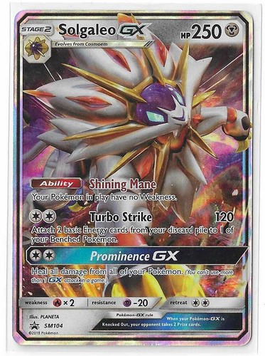 Solgaleo GX SM104 Black Star Promo Sun & Moon S&M Pokemon TCG Card LP/DMG