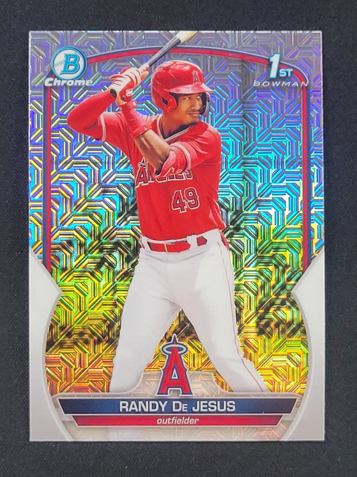Randy De Jesus 2023 Bowman Chrome 1st Mojo Refractor BCP-19 Los Angeles Angels