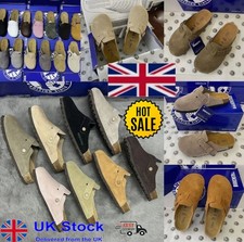 NEW Unisex Boston Suede Leather Clog Womens Mens Shoes Casual Shoes Girl