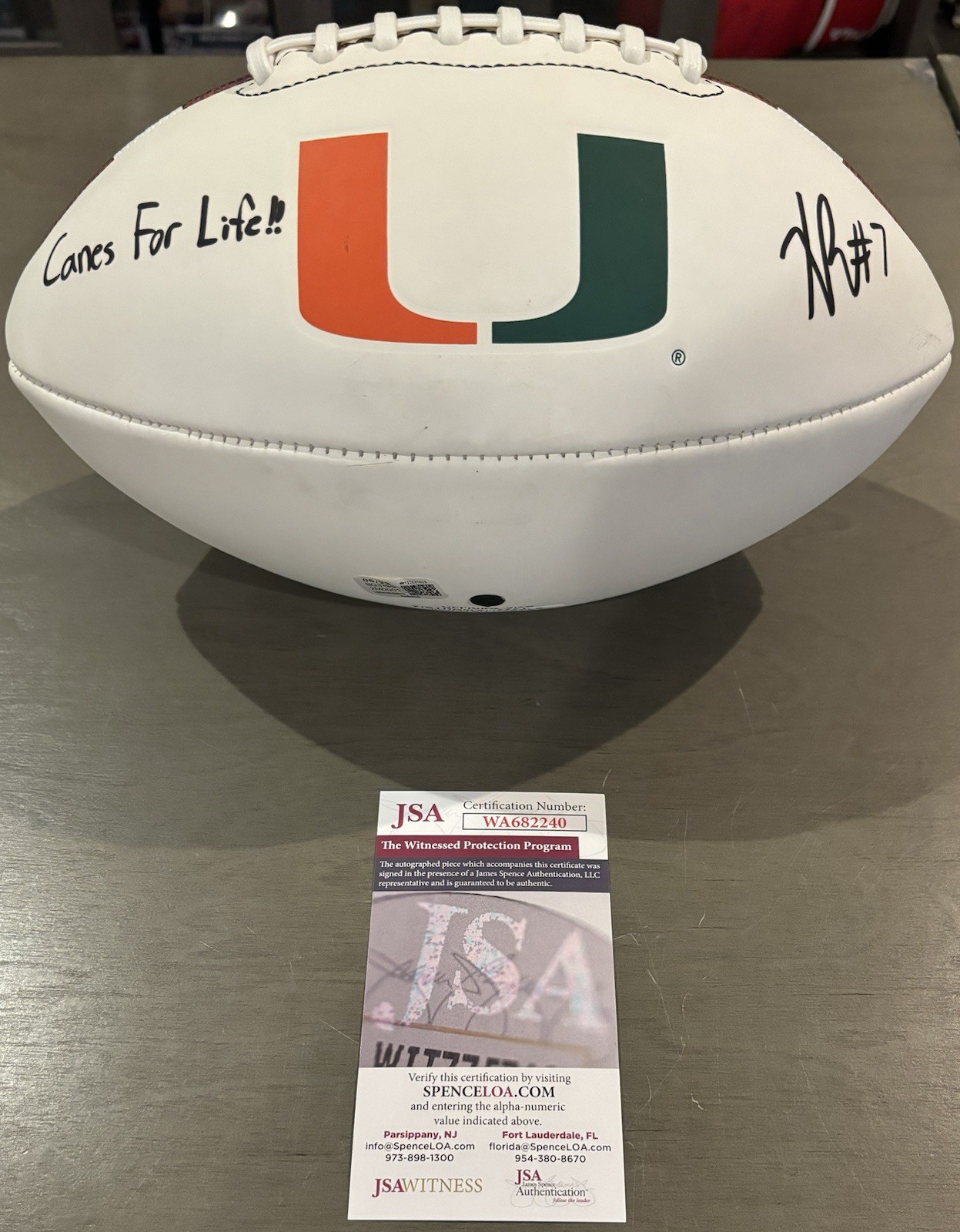 Xavier Restrepo Signed Autographed Inscribed Miami Hurricanes Football JSA COA 