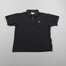 Lacoste Polo Shirt Mens Medium size 4 Black Croc Logo Pique Classic Fit Preppy