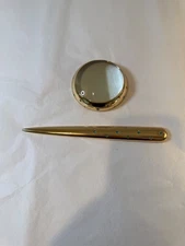 L'Objet Letter Opener And Magnifying Glass With Blue Swarovski Stars