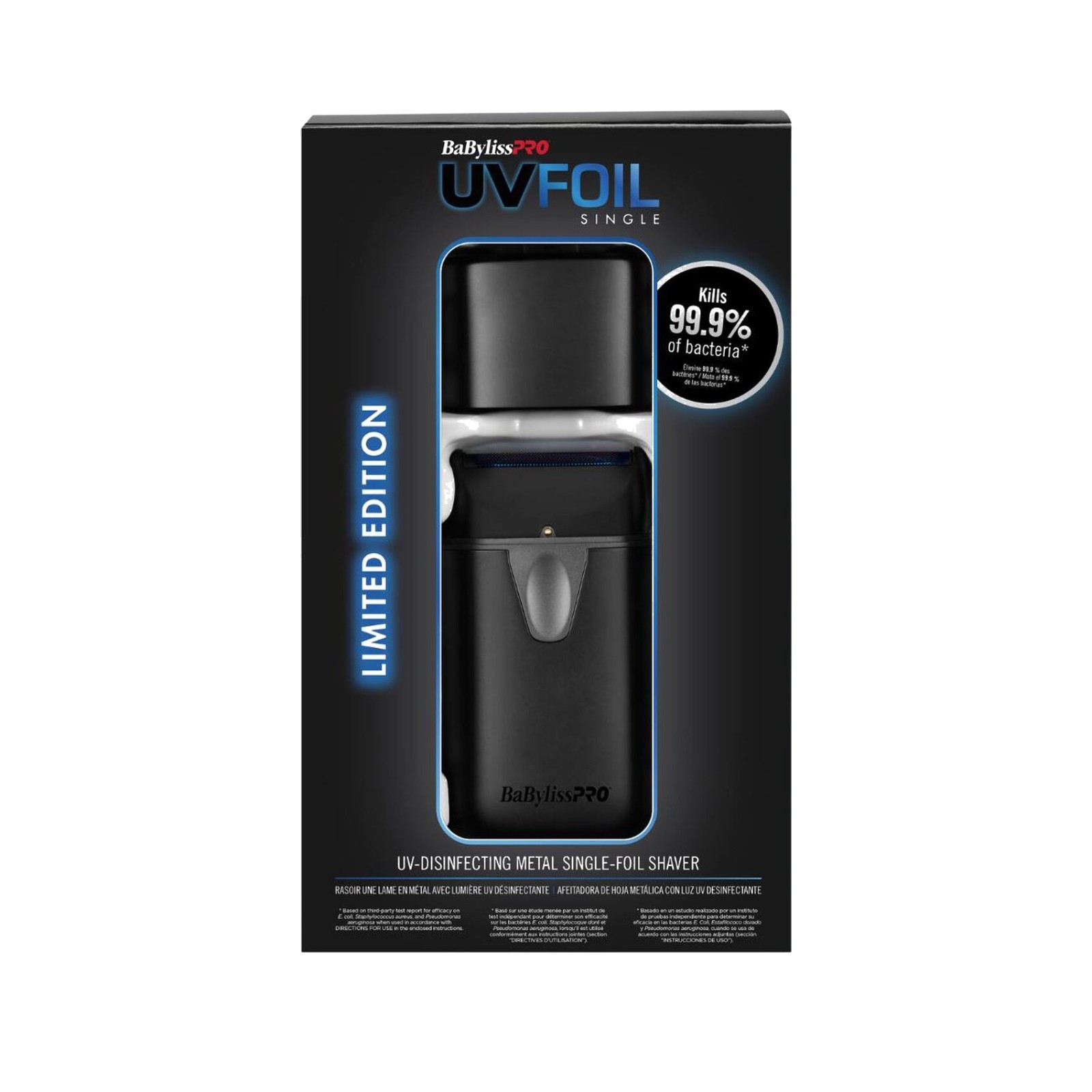 BaBylissPRO UVFOIL Matte Black UV Single-Foil Shaver #FXLFS1MB