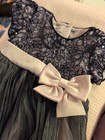 Bonnie Baby 12 Months Dress Navy Ruffled Skirt Pink Bow W Matching Bloomers 12M — photo 2