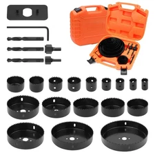 24PCS Hole Saw Kit 3/4"-6" for Wood Plastic PVC - Drill Bit Set