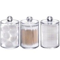 Qtip WattestäBchen-Halter, Transparenter Make-Up-Organizer, Badezimmer-BehäLter