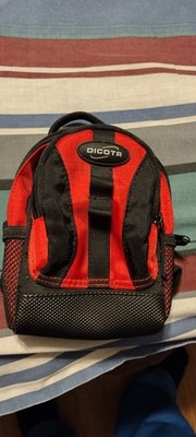Dicota Functional Red/Black Backpack for Toy Stuffed Bear or Belt - Zippered Bag