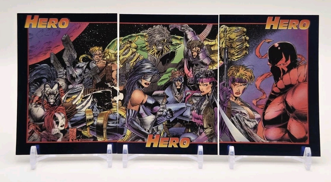 1993 Cyber Stryke Force Hero Master Foil Triptych Set(3) Heatwave Impact Tempest