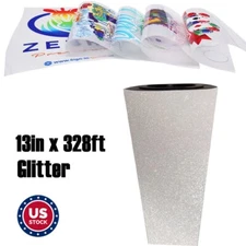 QOMOLANGMA 13in x 328ft DTF Glitter+ Film Roll Cold Peel DTF Transfer Film